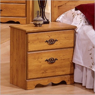 South Shore Prairie 2 Drawer Nightstand in Country Pine Finish