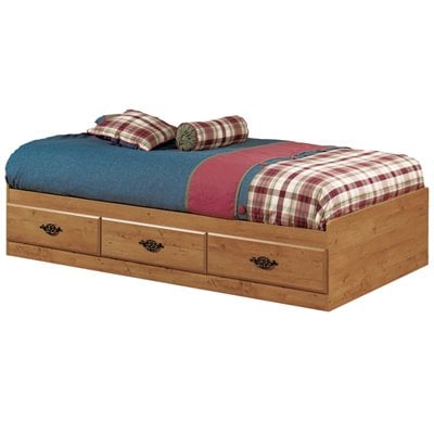Storage  Frames on Shore Prairie Kids Twin Storage Bed Frame Only In Country Pine Finish