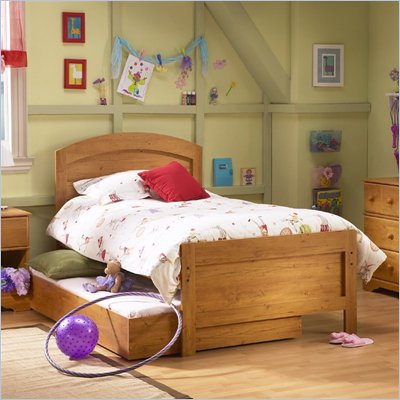South Shore Prairie Kids Twin Wood Panel Bed in Country Pine Finish