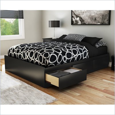 South Shore  on South Shore Full Storage Bed In Pure Black   3107211