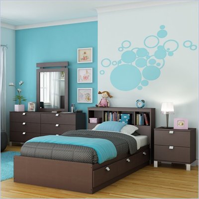 South Shore Cakao Kids Twin Bed 6 Piece Bedroom Set