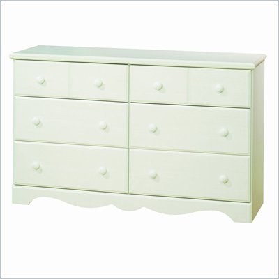 South Shore Summer Breeze 6 Drawer Dresser in White Wash 