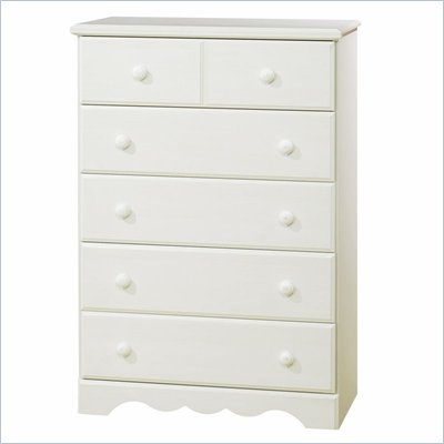 South Shore Summer Breeze 5 Drawer Chest in White Wash Finish