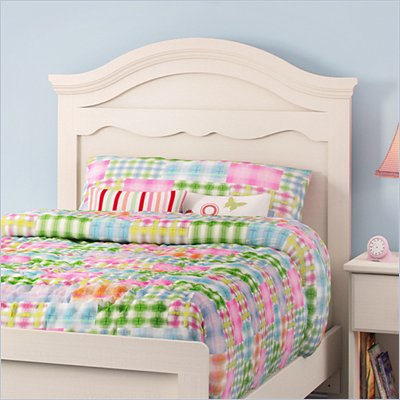 South Shore Summer Breeze Twin Panel Headboard in White Wash