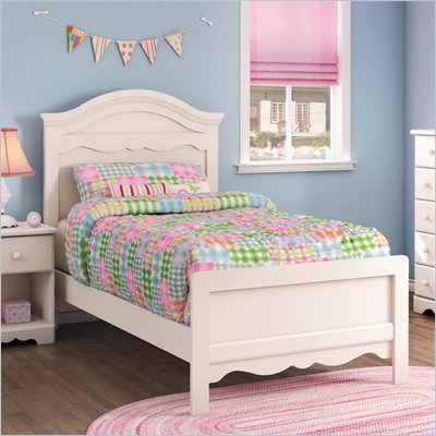 South Shore Summer Breeze Twin Panel Bed in White Wash