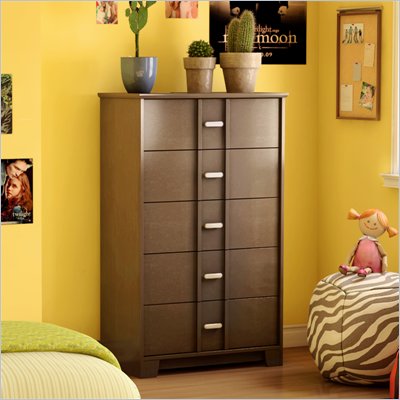 South Shore Terra 5 Drawer Chest in Chocolate Finish