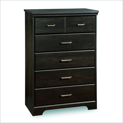 South Shore Versa 5 Drawer Chest in Ebony Finish