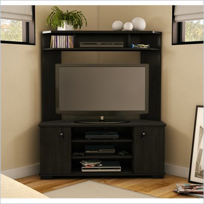 South Shore Vertex Transitional Corner TV Stand in Ebony