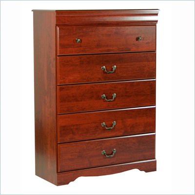 South Shore Vintage 5 Drawer chest in Classic Cherry Finish