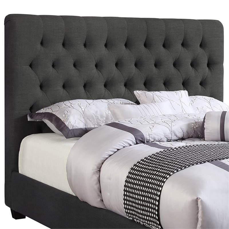Bowery Hill Upholstered Queen Headboard In Black