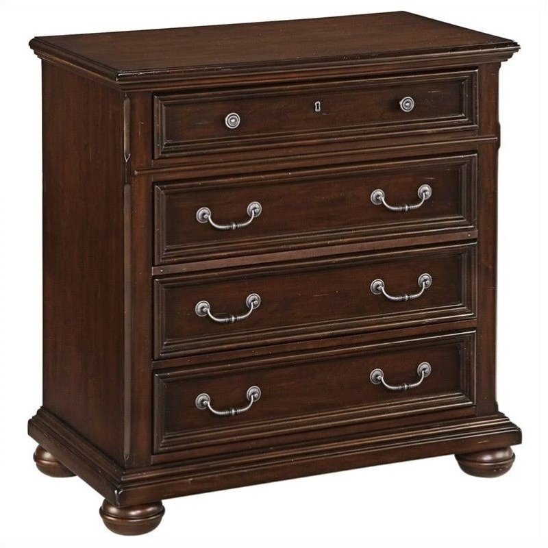Bowery Hill 4 Drawer Chest In Dark Cherry