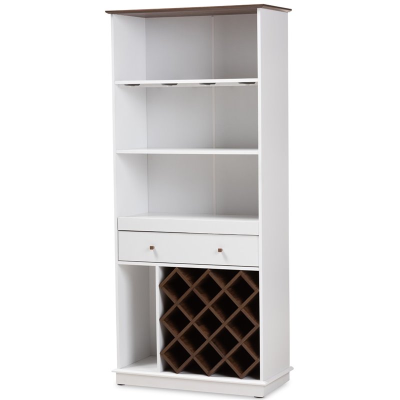 Bowery Hill Contemporary Metal 2 Shelf Pub Table In Glossy White And Chrome