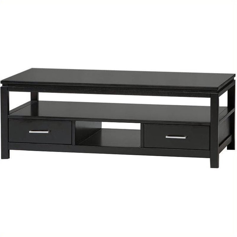 Pemberly Row Contemporary Coffee Table In Black