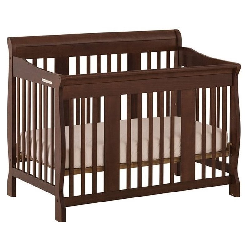 Pemberly Row 4-in-1 Stages Baby Crib in Espresso