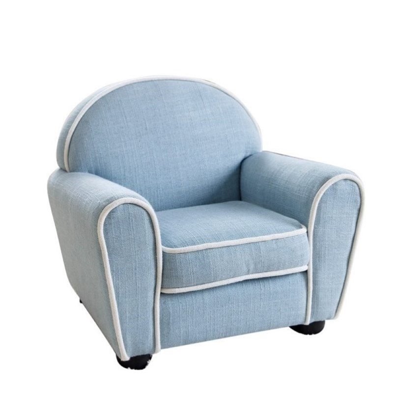 Pemberly Row Kids Sophie Fabric Baby Armchair in Blue