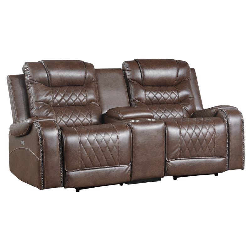Pemberly Row Traditional Microfiber Power Double Reclining