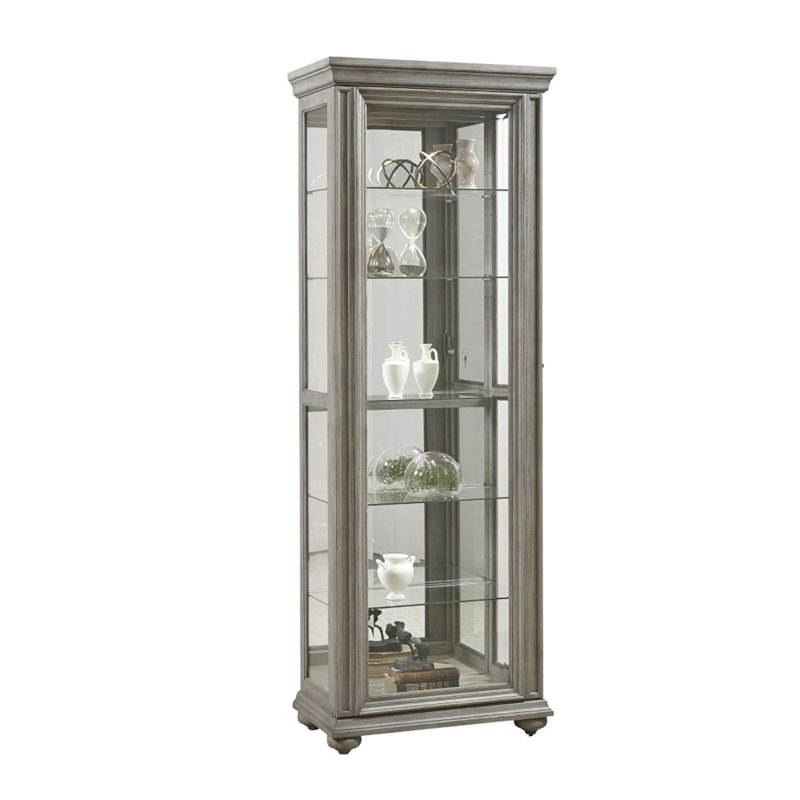 Gray curio online cabinet