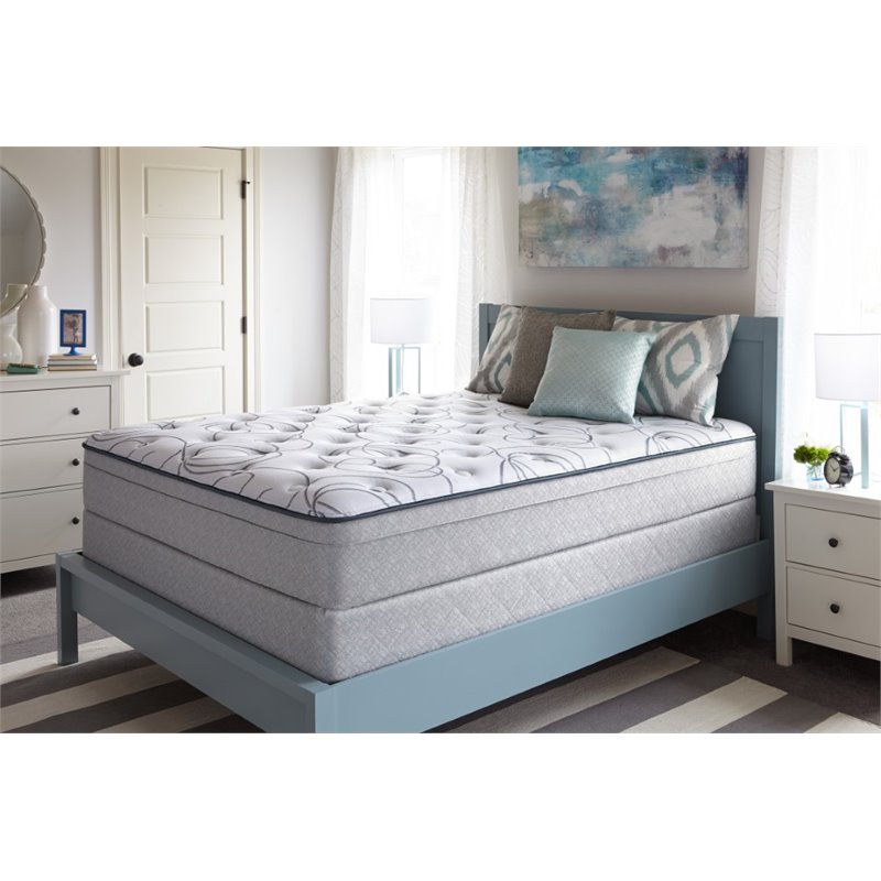 Sealy Uniontown Plush Eurotop Twin Low Profile Mattress Set