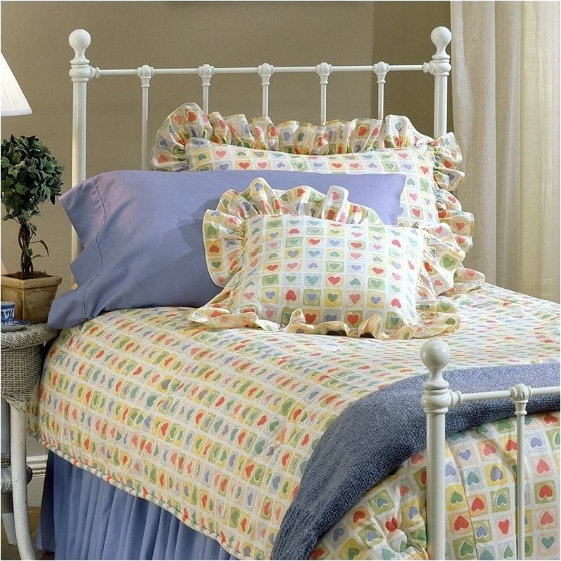 Hawthorne Collections Full Metal Spindle Headboard in White
