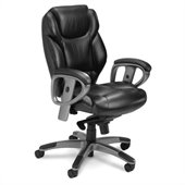Mayline Ultimo Executive Mid Back Leather Chair in Black