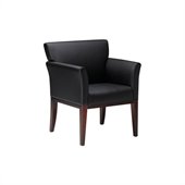 Mayline Wood Guest Black Leather Guest Seat