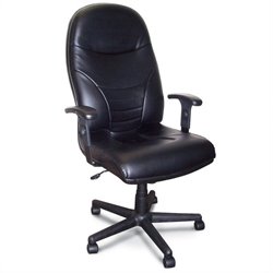Mayline Comfort Excutive High Back Chair in Black Leather