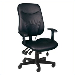 Mayline Comfort Excutive Posture Multi Function Chair in Black Leather