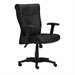 Mayline Mercado Black Genuine Leather, Black Base, Mid Back, Adjustable Arms Conference Chair