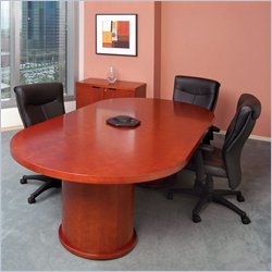 Mayline Mira Racetrack 6' Conference Table with Column Base