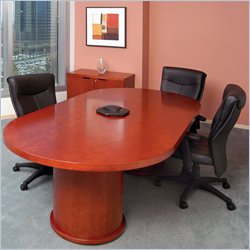 Mayline Mira Racetrack 10' Conference Table with Column Base in Cherry