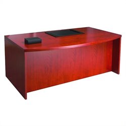 Mayline Mira 72 Bow Front Wood Creenza Desk in Medium Cherry