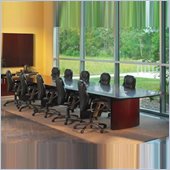 Mayline Napoli Curved End 30' Conference Table with Curved Base