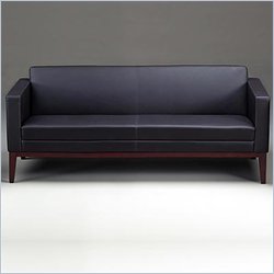 Mayline Prestige Series Black Leather Sofa