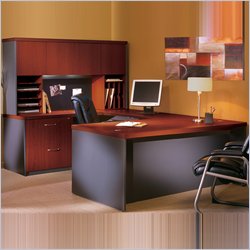 Mayline Aberdeen 72 Wood U-Shaped Desk Set-Cherry/Graphite