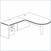 Mayline Aberdeen Freestanding Peninsula, Return and Suspended Pedestal