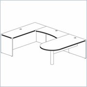 Mayline Aberdeen Freestanding Peninsula, Contour Bridge, and Credenza