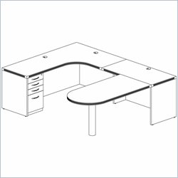 Mayline Aberdeen Peninsula Return, Extended Corner, Return, and File Pedestal-Cherry/Graphite