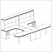 Mayline Aberdeen Extended Corners, Peninsula Returns, Pedestals, Hutches with Wood Doors, and Returns