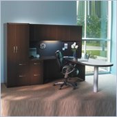 Mayline Aberdeen Wood 60 Peninsula L-Shaped Desk Set