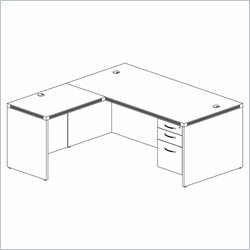 Mayline Aberdeen Conference Desk, Return and Suspended Pedestal