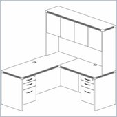 Mayline Aberdeen Credenza, Hutch with Wood Doors, Return, and Pedestals