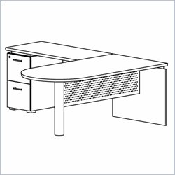 Mayline Eclipse Peninsula Table, Bridge, and File-File Pedestal
