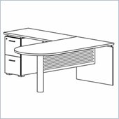 Mayline Eclipse Peninsula Table, Bridge, and File-File Pedestal