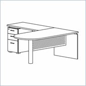 Mayline Eclipse Peninsula Table, Bridge and Box-Box-File Pedestal