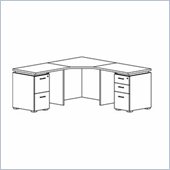 Mayline Eclipse 36 Inch Corner Table, 2 Returns, Box-Box-File Pedestal and File-File Pedestal