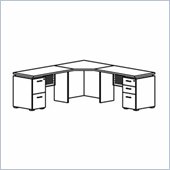 Mayline Eclipse 36 Inch Corner Table, 2 Returns, Box-Box-File Pedestal and File-File Pedestal