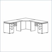Mayline Eclipse 36 Inch Corner Table, 2 Returns, Box-Box-File Pedestal and File-File Pedestal