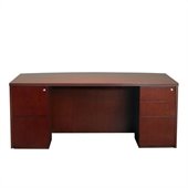 Mayline Luminary 72 Inch Bow Front Desk, Box-Box-File Pedestal and File-File Pedestal