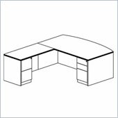 Mayline Luminary 72 Inch Bow Front Desk, Return, Box-Box-File Pedestal and File-File Pedestal 
