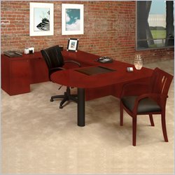 Mayline Luminary Wood 72 Peninsula U-Shaped Desk Set-Maple